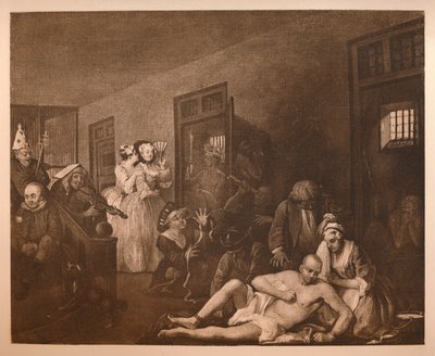 A Rakes Progress - 8: Hullun talo, 1733. tekijältä William Hogarth