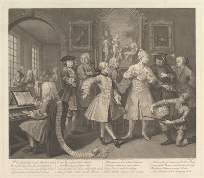 A Rakes Progress, levy 2, 25. kesäkuuta 1735. tekijältä William Hogarth