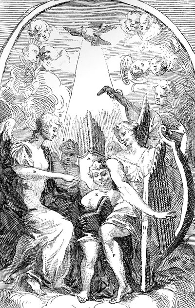 Kentin satiiri alttarilla St Clement Danesin kirkossa, Westminster, 1725 tekijältä William Hogarth