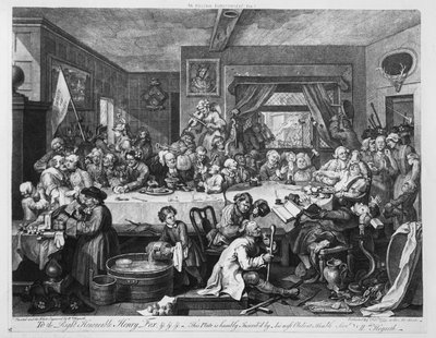 Vaaliviihde, 1755 tekijältä William Hogarth