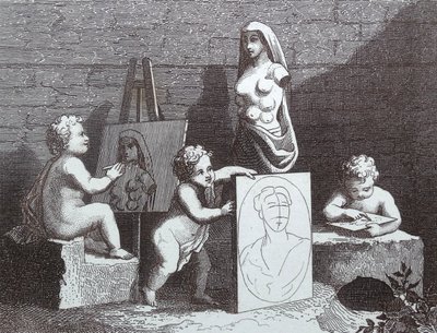 Pojat kurkistamassa luontoon tekijältä William Hogarth
