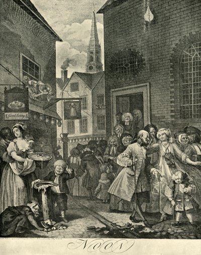 Covent Garden keskipäivällä, 1738, 1925. tekijältä William Hogarth