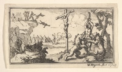 Ristiinnaulitseminen jne. John Beaver, Roman Military Punishments, 1725, vuoden 1725 jälkeen. tekijältä William Hogarth
