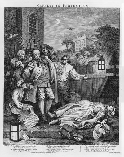 Cruelty in Perfection, The Four Stages of Cruelty, 1751 tekijältä William Hogarth