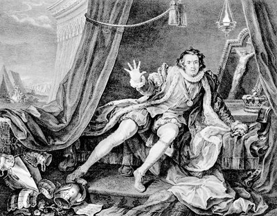 David Garrick Richard III:na, 1746. tekijältä William Hogarth