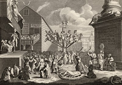 Etelämerta esittävä tunnuskuvio William Hogarthin teoksista, julkaistu 1833 (litografia). tekijältä William Hogarth