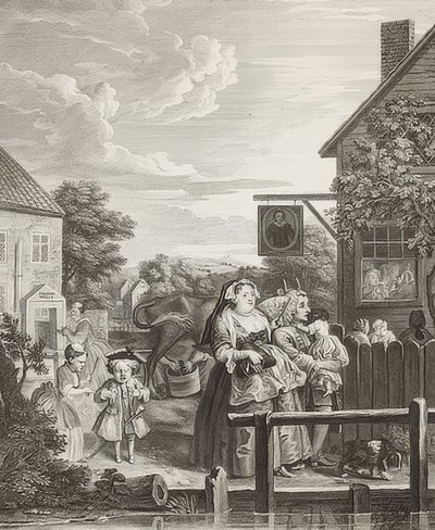 Ilta / ilta. From: The Four Times of the Day / The Four Times of the Day. 1738 tekijältä William Hogarth