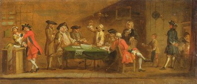 Figuurit tavernassa tai kahvilassa, 1720-luku tekijältä William Hogarth