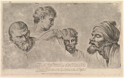 Four Heads From the Raphael Cartoons Hampton Courtissa, 14. toukokuuta 1781. tekijältä William Hogarth