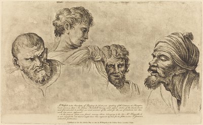 Neljä päätä Raphael Cartoonsista Hampton Courtissa tekijältä William Hogarth