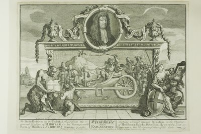 Etukuva, levy yksi Hudibras-romaanista. tekijältä William Hogarth