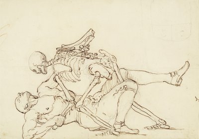 George Taylorin epitafi, n. 1750 (kynä ja muste grafiitin päällä paperilla) tekijältä William Hogarth