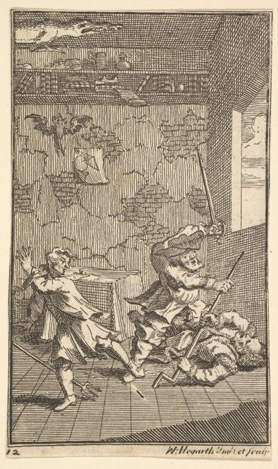 Hudibras Beating Sidrophel ja Whachum Seventeen Small Illustrations Samuel Butlerille..., 1721-26. tekijältä William Hogarth