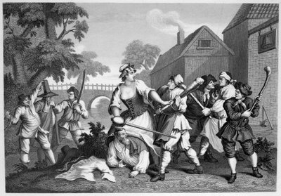 Hudibras Ritari alistuu Trullalle tekijältä William Hogarth