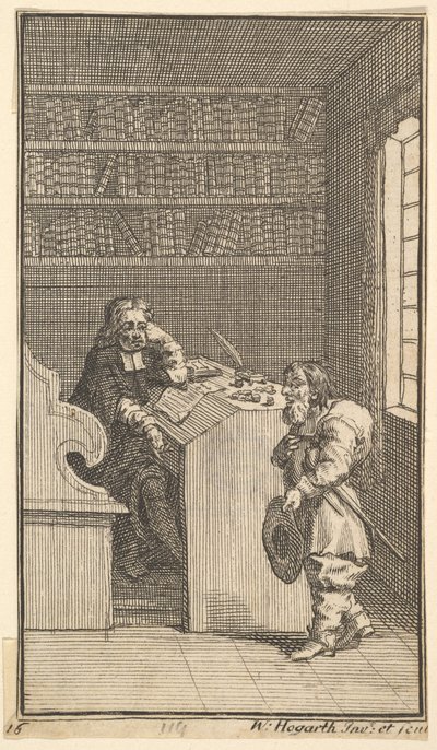 Hudibras ja lakimies Seitsemäntoista pientä kuvitusta Samuel Butlersille Hudibras, no..., 1721-26. tekijältä William Hogarth