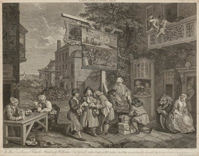 Huumoria vaaleista (neljän setti) (kaiverrus) tekijältä William Hogarth