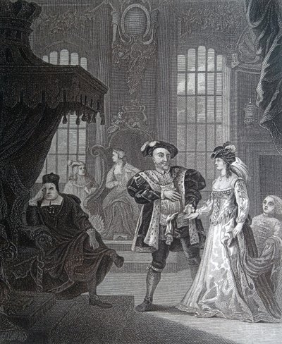 Kuningas Henrik Kahdeksas ja Anna Bullen tekijältä William Hogarth
