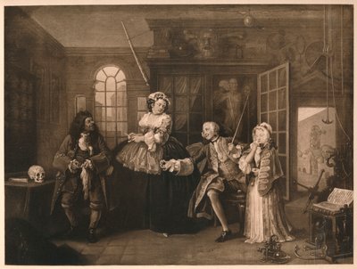 Avioliitto A-la-Mode: 3. The Inspection, c1743 tekijältä William Hogarth