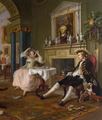 Avioliitto a la Mode:II- The Tete a Tete, n. 1743 (yksityiskohta vuodesta 4395) tekijältä William Hogarth