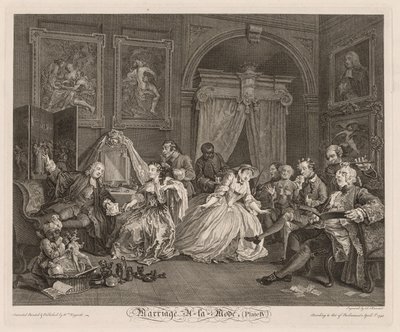 Muodikas avioliitto: WC kohtaus tekijältä William Hogarth