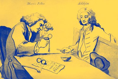 Martin Folkes ja Addison Buttonin kahvilassa tekijältä William Hogarth