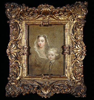 Mary Edwards Hamilton ja hänen poikansa Gerard Anne (öljy kankaalle) tekijältä William Hogarth