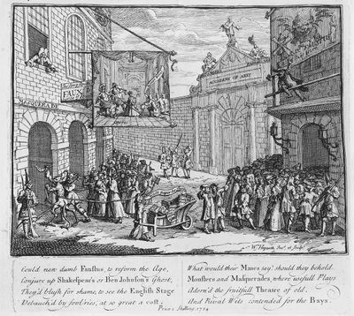 Naamiaiset ja oopperat, Burlington Gate, 1724 tekijältä William Hogarth