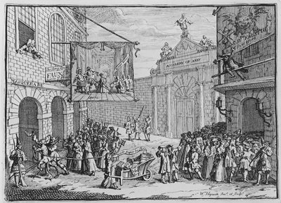 Naamiaiset ja oopperat, Burlington Gate, 1724 tekijältä William Hogarth
