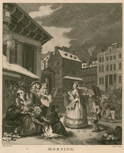 Aamu Covent Gardenissa Lontoossa tekijältä William Hogarth