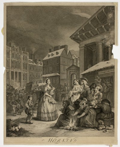 Huomenta, yksi levy The Four Times of the Daysta tekijältä William Hogarth
