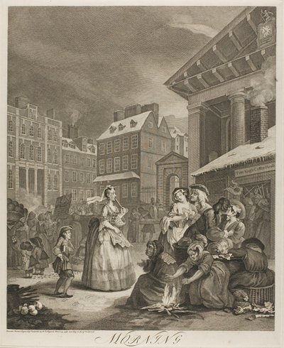 Huomenta, yksi levy The Four Times of the Daysta tekijältä William Hogarth