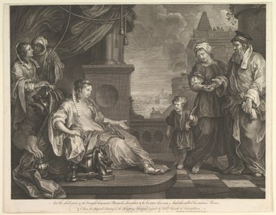 Mooses tuotu faraon tyttärelle, 5. helmikuuta 1752. tekijältä William Hogarth