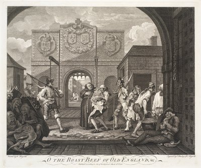 Oi vanhan Englannin paahtopaisti tekijältä William Hogarth
