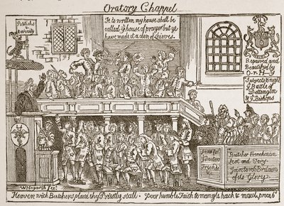 Oratory Chapel, kuvitus teoksesta "The Church of England: A History for the People", kirjoittanut H.D.M. Spence-Jones, pubi. n. 1910 (seepiavalokuva) tekijältä William Hogarth