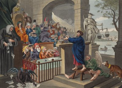 Paavali ennen Felixiä, kuvitus teoksesta "Hogarth Restored: The Whole Works of kuuluisan William Hogarthin, uudelleenkaivertanut Thomas Cook", pub. 1812 (käsinvärinen kaiverrus) tekijältä William Hogarth