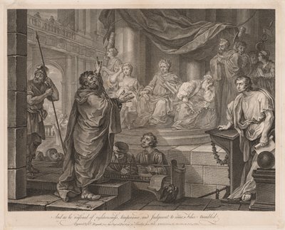 Paul ennen Félixin suurta lautasta, 1752. tekijältä William Hogarth