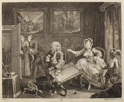 Laatta 2 sarjasta "Porton tie" tekijältä William Hogarth