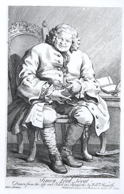 Muotokuva Simon Fraserista, lordi Lovatista (n.1667-1747) 25. elokuuta 1746 tekijältä William Hogarth