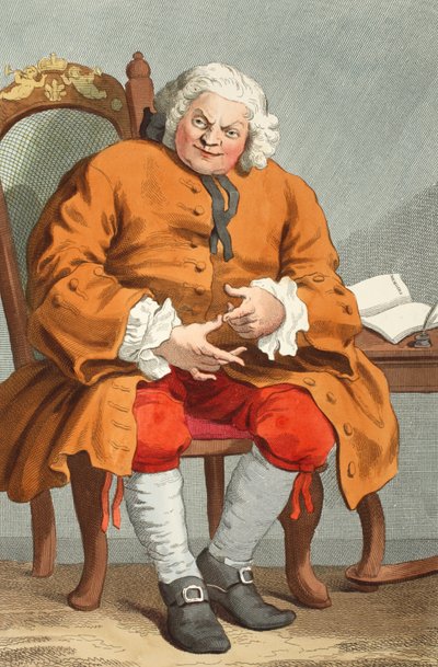 Simon Fraserin muotokuva, Lord Lovat, 25. elokuuta 1746, kuvitus teoksesta "Hogarth Restored: The Whole Works of the kuuluisan William Hogarthin, uudelleenkaiverrettu Thomas Cook", pub. 1812 (käsinvärinen kaiverrus) tekijältä William Hogarth