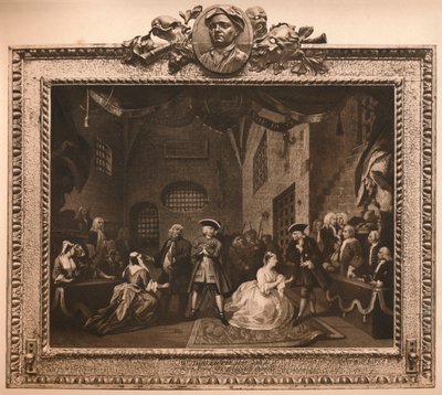 Kohtaus Kerjäläisten ooppera VI, 1731 tekijältä William Hogarth
