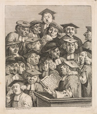 Tutkijat luennossa, 1736-1737. tekijältä William Hogarth