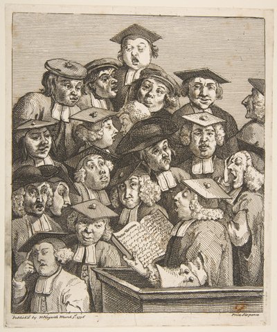 Tutkijat luennossa, 3. maaliskuuta 1736. tekijältä William Hogarth