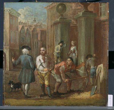 Paaviourin kyltti, noin 1725 tekijältä William Hogarth