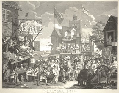 Southwark Fair, kaiverrus Thomas Cook (1744-1818) tekijältä William Hogarth