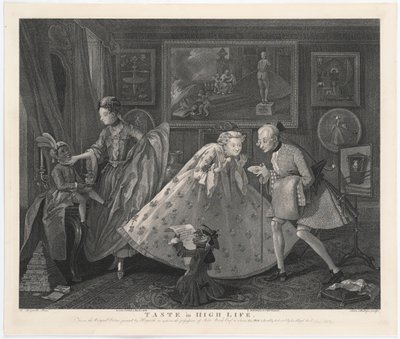 Maku korkeassa elämässä, kaiverrettu Samuel Phillipsin toimesta, 1808. tekijältä William Hogarth