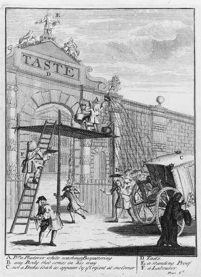 Taste, Burlington Gate, 1732 tekijältä William Hogarth