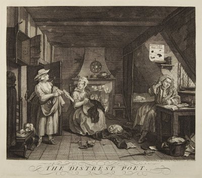 Ahdingossa oleva runoilija tekijältä William Hogarth