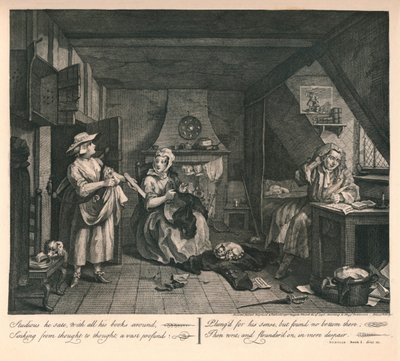 Hätärunoilija, 1740. tekijältä William Hogarth