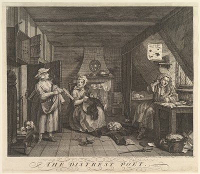 The Disstrest Poet, 15. joulukuuta 1740. tekijältä William Hogarth