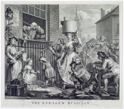 Raivostunut muusikko, 1741 tekijältä William Hogarth